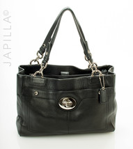 Coach Penelope Carryall Black leather Turn lock satchel! - $102.96