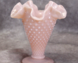 Fenton Hobnail Vase Pink Pastel Ruffled 4&quot; - £51.40 GBP