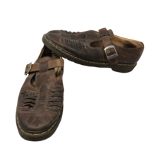VTG Dr Martens Mens Woven Brown Leather Buckle Shoes Sandals Sz 12 8064 England - $44.55