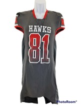 Riddel Game Worn Used Gray Hawks Football Jersey Young Large # 81 - $84.00