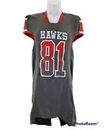 Riddel Game Worn Used Gray Hawks Football Jersey Young Large # 81 - $1,496.90 MXN