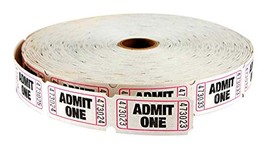 White Admit One 2000 Single Numbered Tickets Roll Admission Raffle Pm Company - £16.38 GBP