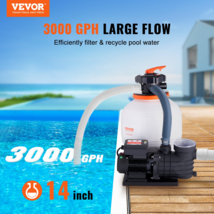 14&quot; Sand Filter Pump for Above Ground Pools, 3000 GPH, 3/4 HP, 6-Way Valve - £180.23 GBP