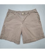 Columbia Shorts Men Size 34 Brown Classic Flat Front Chino Cargo Pocket ... - $14.40