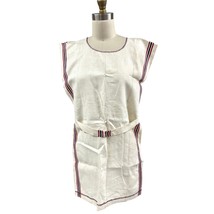 Antique Pinafore Apron Primitive  Linen Red White Blue Show Towel Apron - $1,254.85 MXN