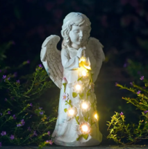 Changing Color Outdoor Angel Garden Solar Light Statue with Automatic Flower LED - £27.17 GBP