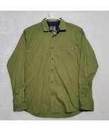 SIN DNM Button Front Shirt Mens L Large Green Long Sleeve Casual Cotton ... - £30.04 GBP