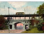 Bridge and Trolley Eden Park Cincinnati Ohio OH 1908 DB Postcard V19 - $3.91