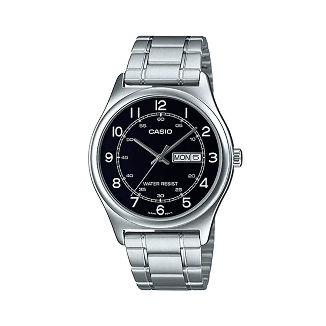 Casio Mens Watch Stainless Steel Analog MTP-V006D-1B2UDF Black Dial Day ... - $33.90