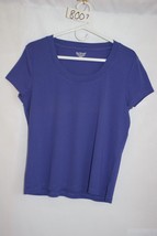 Bay Studio Purple Size Pxl 100% Pima Cotton Round Neck Cap Sleeve Top #8007 - £6.00 GBP