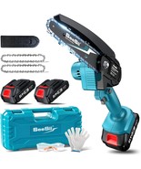 Seesii Mini Chainsaw Cordless 6-Inch Battery Powered Chainsaw, 2X 2.0Ah - $78.09 CAD