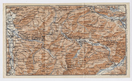 1910 Original Antique Map Of Vicinity Of Tannheim Reutte Austria Bavaria Germany - £18.29 GBP