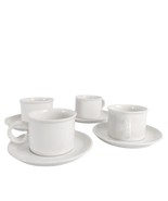 Vintage Set 4 Midwinter England Stonehenge White Cups &amp; Saucers Stonewar... - £29.06 GBP