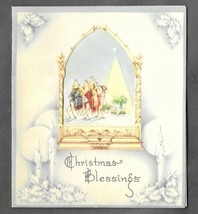 Vintage 1940s Wwii Era Christmas Greeting Card Embossed Die Cut Wise Men Star - £11.59 GBP