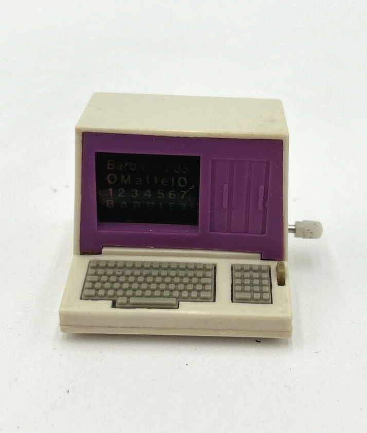 Vintage 80s 90s Barbie Purple Desktop Computer All In One Personal PC Wined Up - $14.03