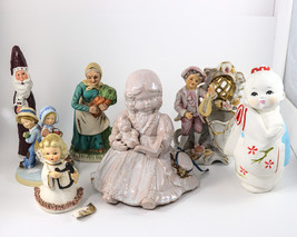 Lot of 7 Ceramic Figurines All Have Small Damage Or Have Been Repaired Vintage - £10.37 GBP