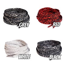 Elephant Print Flat Shoe Laces For Air AJ Jordan III Tinker 3s Black Whi... - $7.99