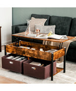 Lift Top Coffee Table Central Table with Drawers and Hidden Compartment ... - £132.18 GBP