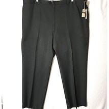 Newbridge Mens Dress Pants Size 52X30 Flat Front Black Permanent Crease NWT - £16.66 GBP