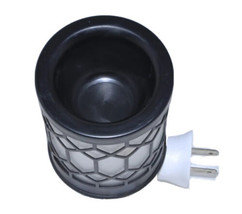 Wax Melt Candle Warmer Plug In Metal Frame Frosted Glass Nightlight Bronze - £15.79 GBP