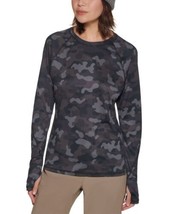 Bass Outdoor Womens Activewear Le Us Camo Long-Sleeve T-Shirt  Small  Black Grey - £22.36 GBP