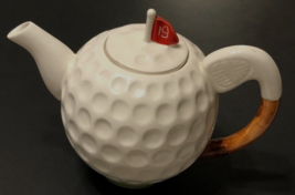 $9.99 Vintage 80s Seymour Mann 19 Hole White Golf Ball Ceramic Club Teapot 7.5&quot; - £7.27 GBP