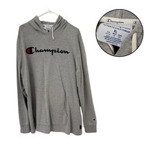Champion Men’s XL Gray Hoodie Sweatshirt Spellout Logo Lightweight Pullover - $332.72 MXN