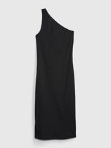 Gap  Rib Knit  Midi One Shoulder Sleeveless Dress Black Size Large Woman&#39;s  - £7.32 GBP