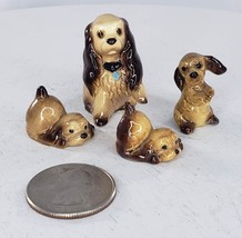 Hagen Renaker Cocker Spaniel Family Miniature Figurine Set Mama Puppies - $25.23