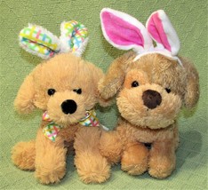 Puppy Dog Bunny Ears Easter Plush Lot Dan Dee Hug Fun Pink Plaid Toys - £8.50 GBP