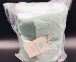 Target Plush Baby Blanket Satin Trim Green Aqua Cloud Island - $54.99