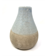 Blue and Tan Tear Drop Pottery Vase, New - $13.02 CAD