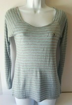 Belle Du Jour Womens Shirt  X Small Gray Blue Stripe  - £7.87 GBP