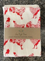 Set Of 2 Chickens Natural Flour Sack Tea Towel, The High Fiber. Kitchen Towel - £20.85 GBP