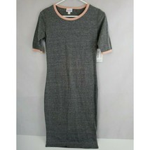 NWT LuLaRoe Julia Pencil Dress Gray With Peach Trim Size XXS - £12.39 GBP