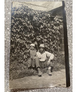 Girl Father Backyard Portrait Vintage Real Photo Postcard RPPC 3x5” 1916 - $13.30