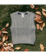 Janie and Jack Infant/Toddler Cable Knit Sweater Vest Grey Size 2T Cotto... - $11.83