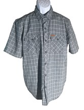 ORVIS Men&#39;s Short Sleeve Button Down Gray Shirt Medium - $9.89