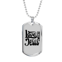 Love Like Jesus Design Christian Necklace Stainless Steel or 18k Gold Dog Tag 2 - £37.79 GBP+