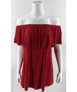 Forever 21 Mini Dress Size Small Red Off Shoulder Tunic Solid Womens - $254.24 MXN