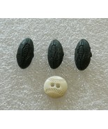Vintage Celluloid Buttons Football Baseball 1930s - $17.82