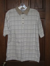 Classics by Palmland White &amp; Beige Polo Shirt with Chest Pocket - Size L - $17.81