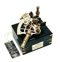 Vintage Marine Astrolabe Ship Instruments Wooden Box Brass Hardwood Engr... - £88.35 GBP
