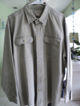 MENS LL BEAN TAUPE LONG SLEEVE BUTTON FRONT SHIRT SIZE XLTALL 100% COTTO... - £13.30 GBP