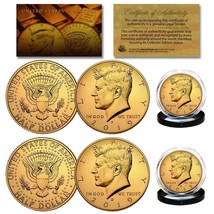2019 24K GOLD Clad JFK Kennedy Half Dollars 2-Coin Set P&amp;D MINT w/COA &amp; ... - $23.20 CAD