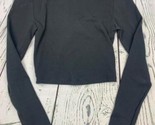 Long Sleeve Crop Top Grey Small Fitted - $14.25