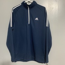 NEW Adidas Mens Golf Blue French Terry Quarter Zip Pullover Shirt Large ... - $860.98 MXN