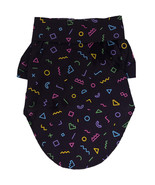 Black Geometric Retro Hawaiian Dog Camp Shirt Sizes XXS - 2XL - £12.26 GBP