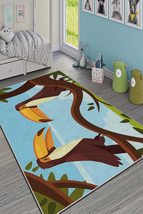 LaModaHome Area Rug Non-Slip - Blue Bird Soft Machine Washable Bedroom Rugs Indo - £25.46 GBP+