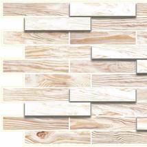 Dundee Deco PG7023 Off White Faux Oak Steps, 3.2 ft x 1.6 ft, PVC 3D Wall Panel, - £7.69 GBP+